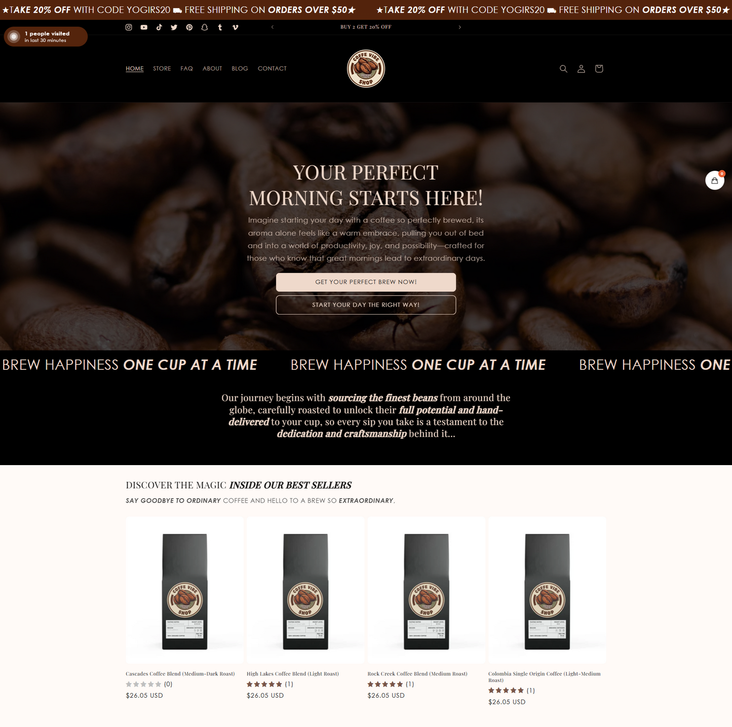 Established Coffee Dropshipping Store - 8 Coffee Products