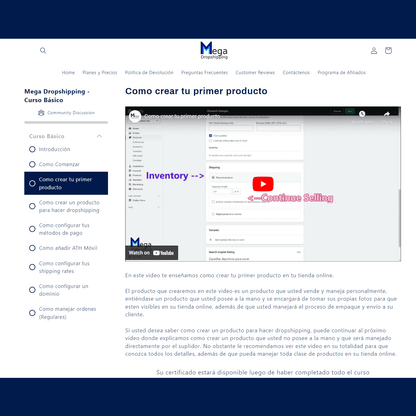 Curso Completo - Como hacer dropshipping desde cero- (Español) - Mega Dropshipping