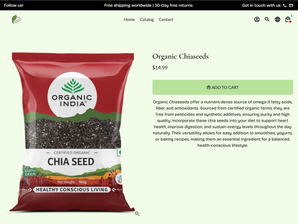 "Organic Paradise🌿" - Tienda de productos orgánicos